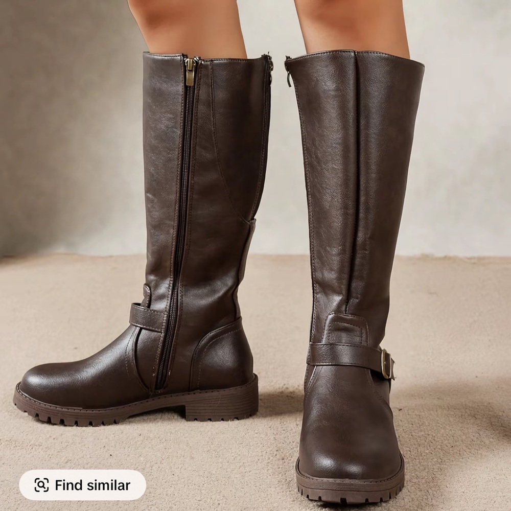 Brown Wide Calf Boots (NEW)